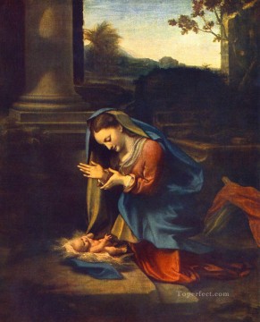  Antonio Obras - La adoración del niño Manierismo renacentista Antonio da Correggio